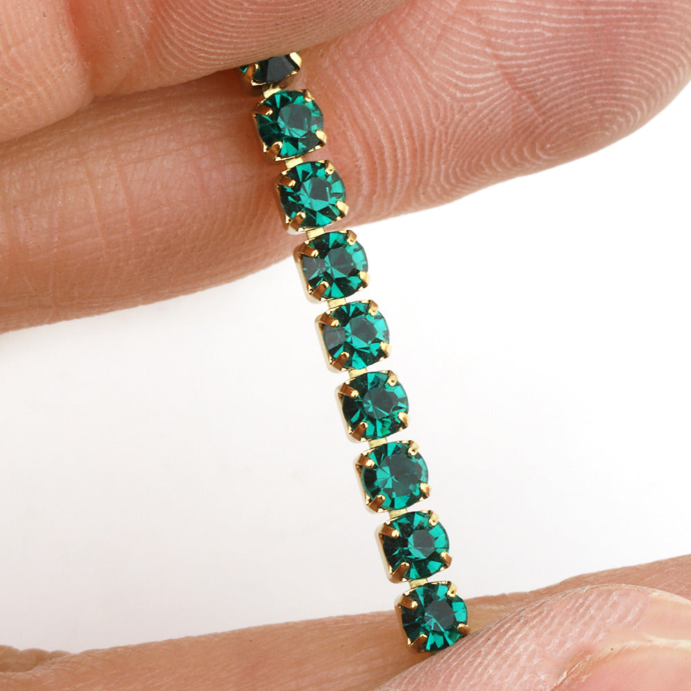C1445 3mm Colorful Cup Rhinestone Chain/Clawchain