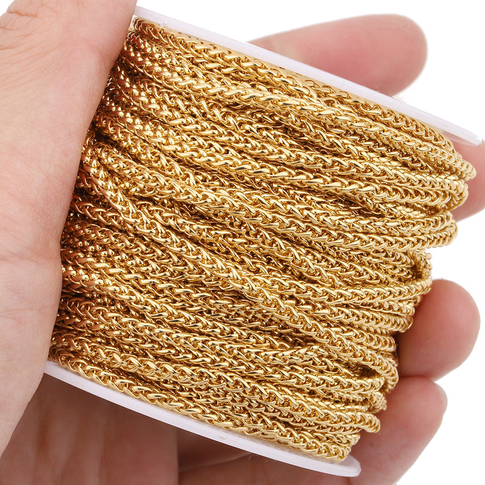 C1282 Wheat/Dragon's bone chain-Vacuum Plating Waterproof Stainless steel chain