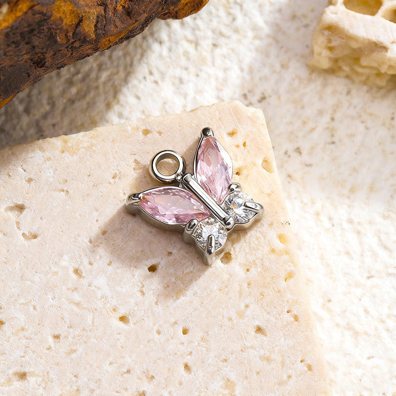 052 Colorful Zircon Butterfly charms