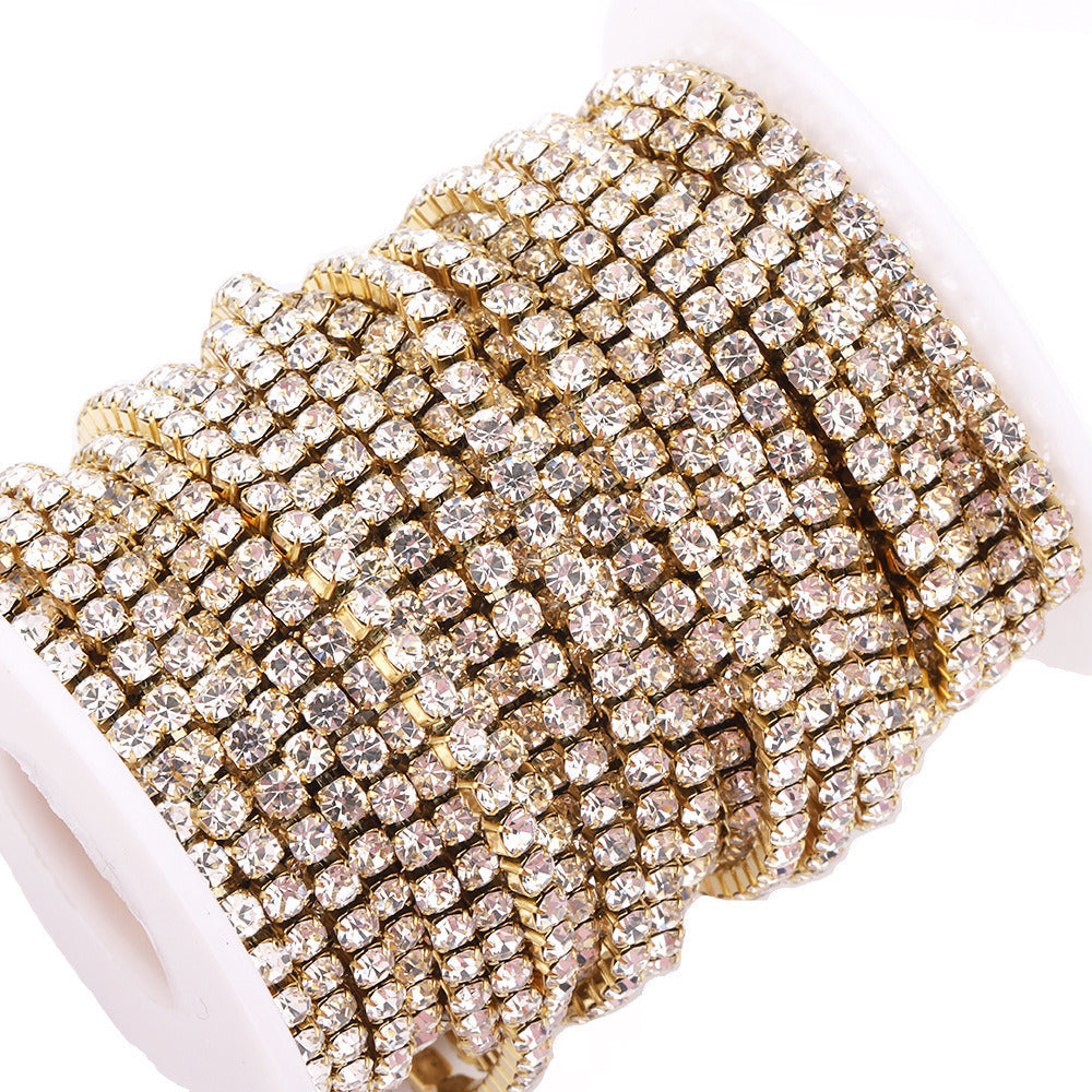 C1445 3mm Colorful Cup Rhinestone Chain/Clawchain