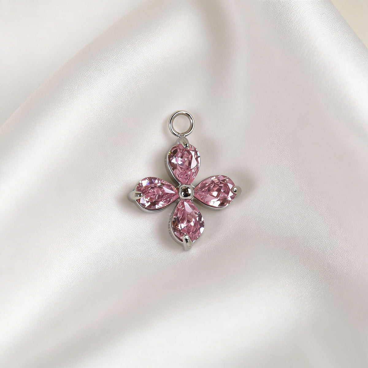 055 Colorful Zircon Four leaf Clover Charms