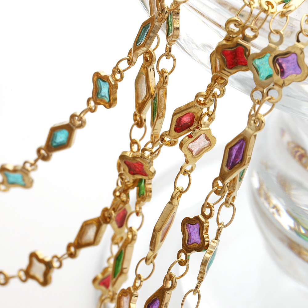 C1778 Glitter oil droplets clover chain