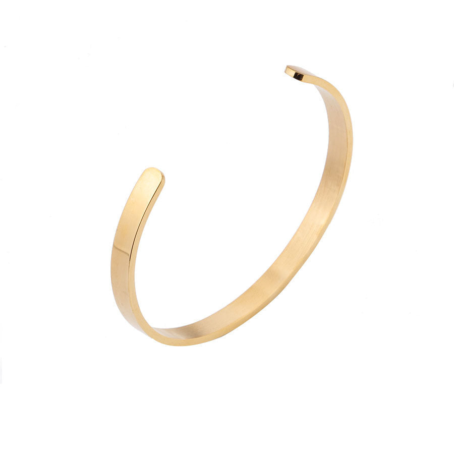 6mm Stainless steel " C-shaped "open bracelet bracelet