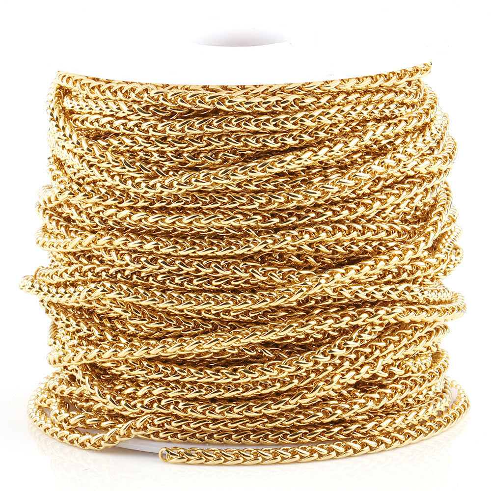 C1282 Wheat/Dragon's bone chain-Vacuum Plating Waterproof Stainless steel chain