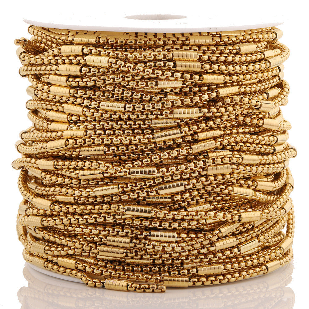C1609 Square pearl pipe chain