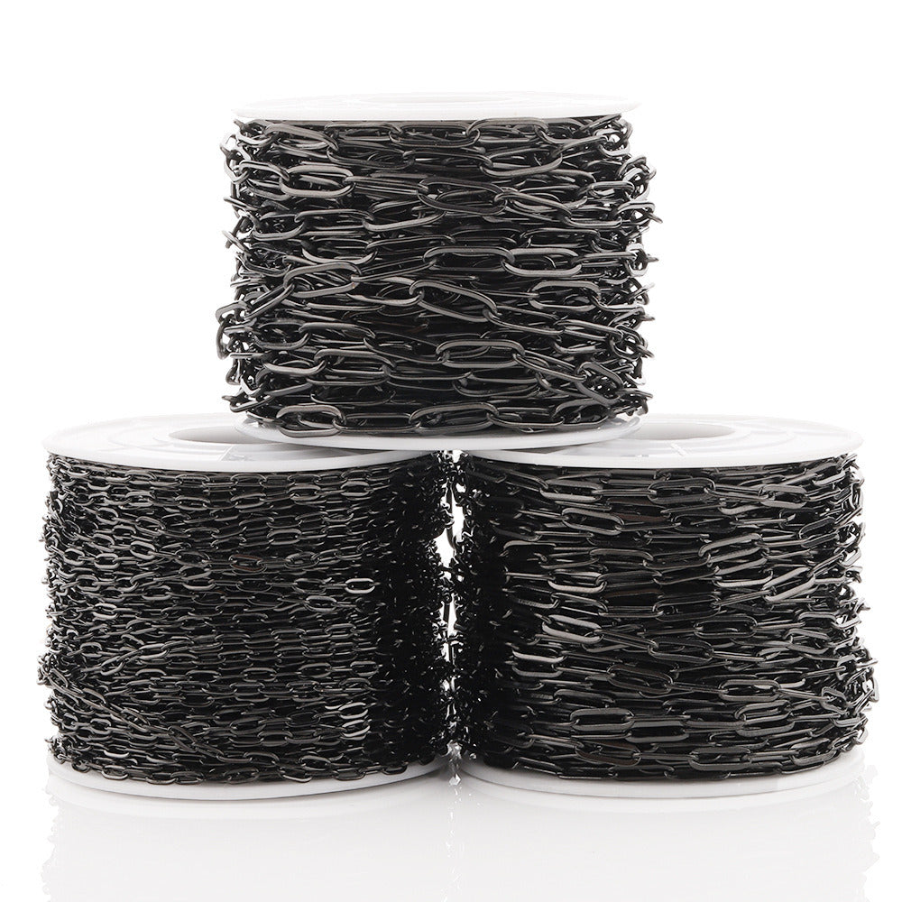 C1528 Paper clip black chain