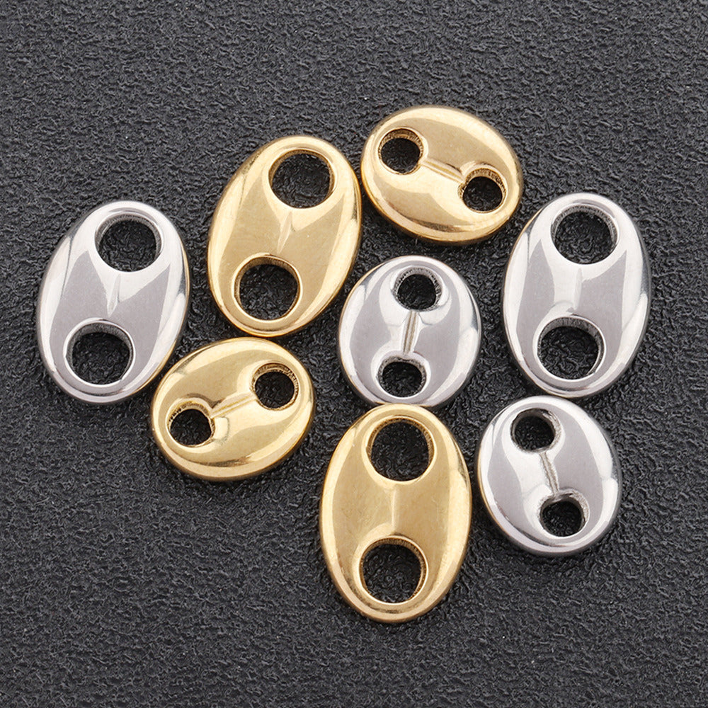 1372 5Pcs/Pack Coffee bean/Pig nose Charm