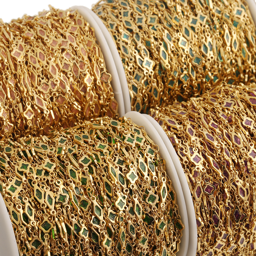 C1778 Glitter oil droplets clover chain