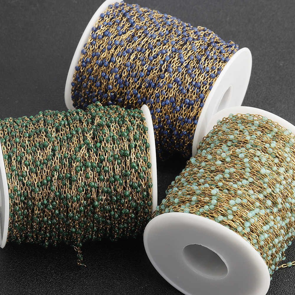 C1770 Enamel Glitter Beads Chain