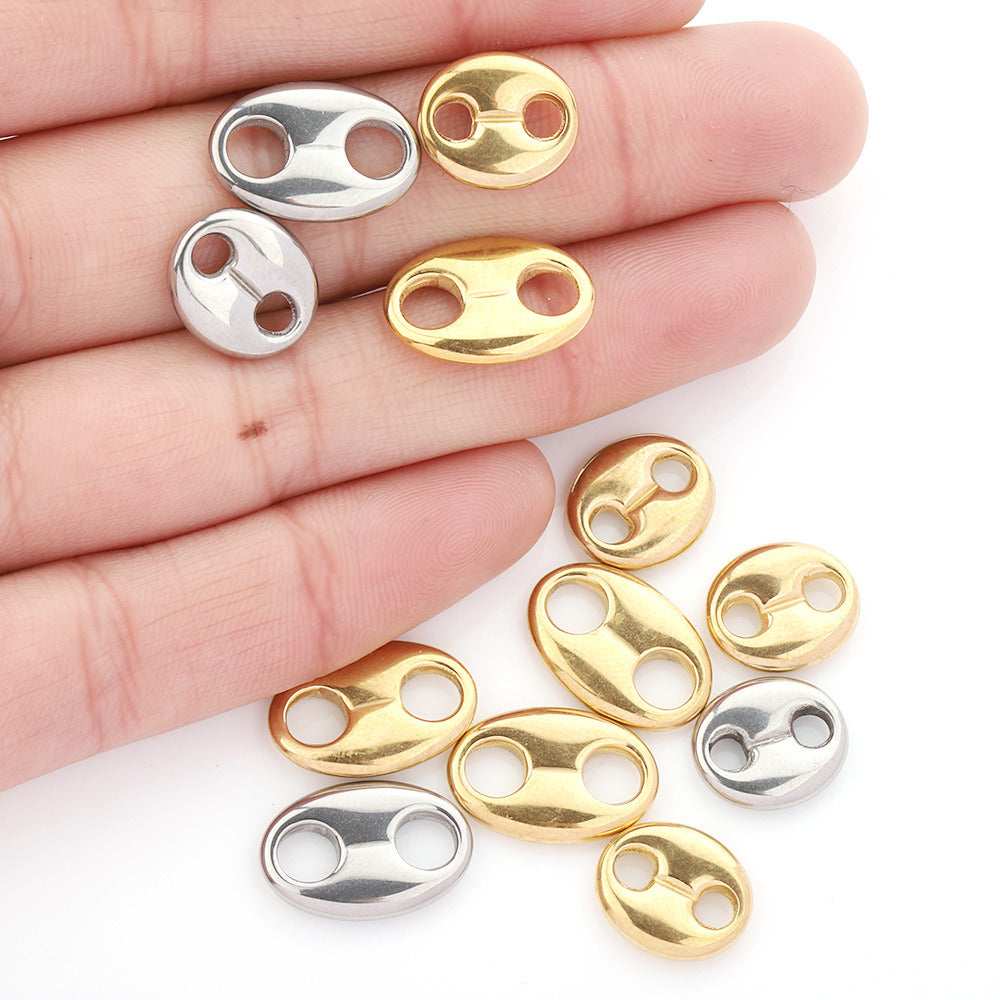 1372 5Pcs/Pack Coffee bean/Pig nose Charm