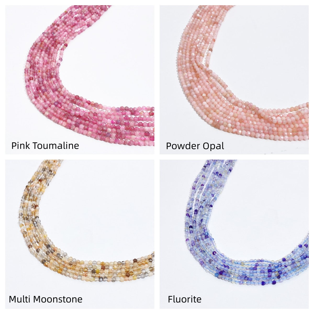 B MIX 2mm Natural Faceted stone beads for jewelry DIY