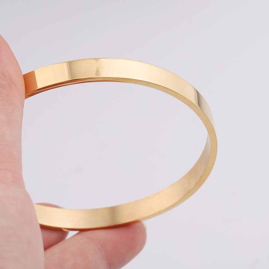 6mm Stainless steel " C-shaped "open bracelet bracelet