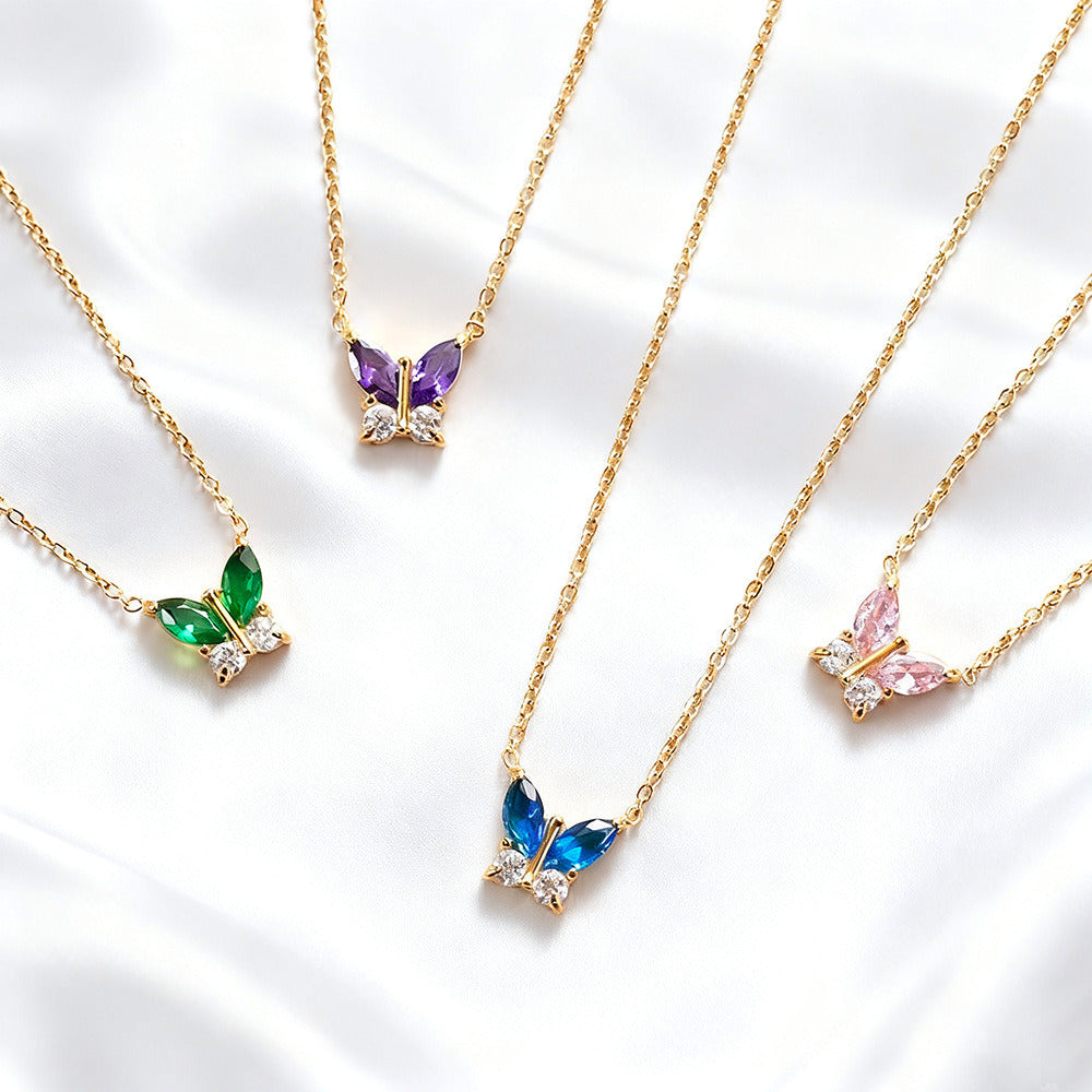 052 Colorful Zircon Butterfly charms