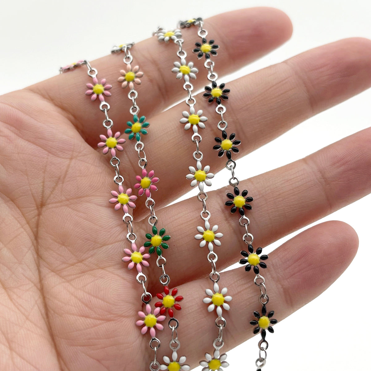 C1388 Enamel daisy chain-Vacuum Plating Waterproof Stainless steel chain