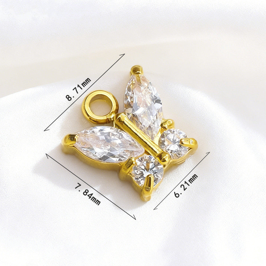 052 Colorful Zircon Butterfly charms