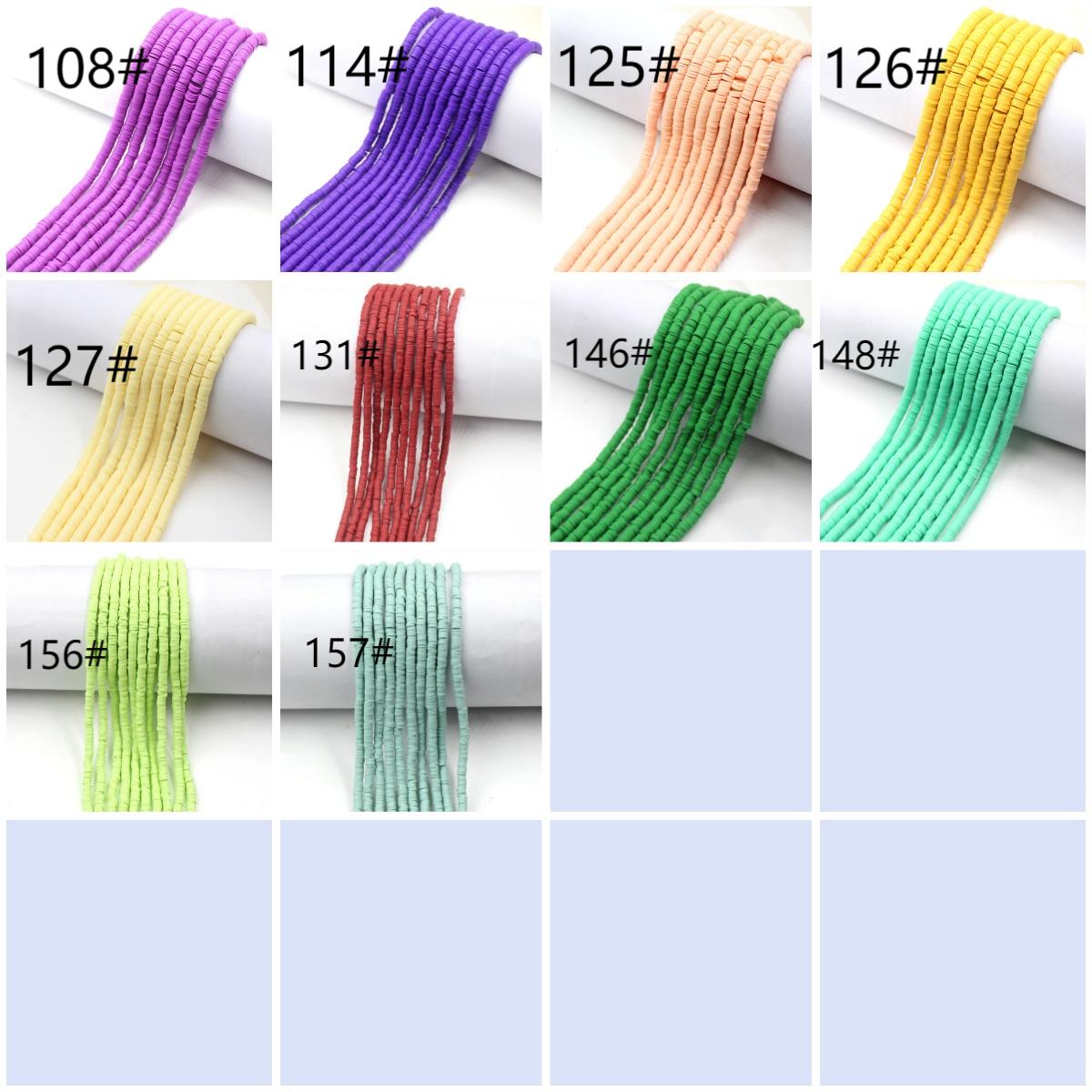 4mm- 1 Strand- 16"vinyl Heishi beads, polymer clay beads