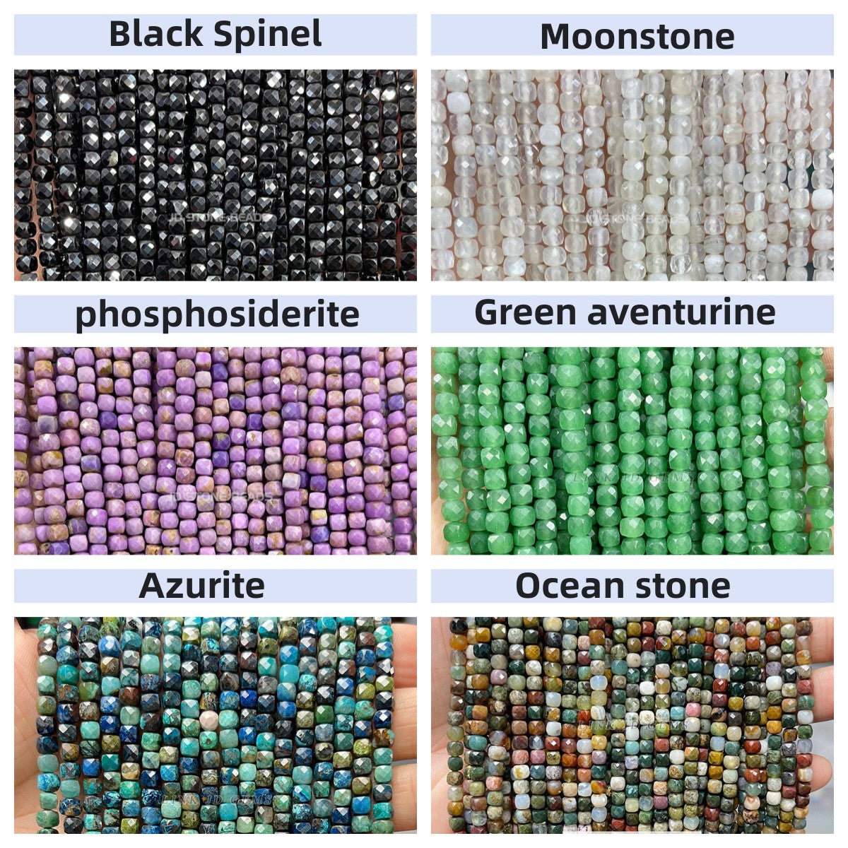 4mm Cube faceted crystal stone beads