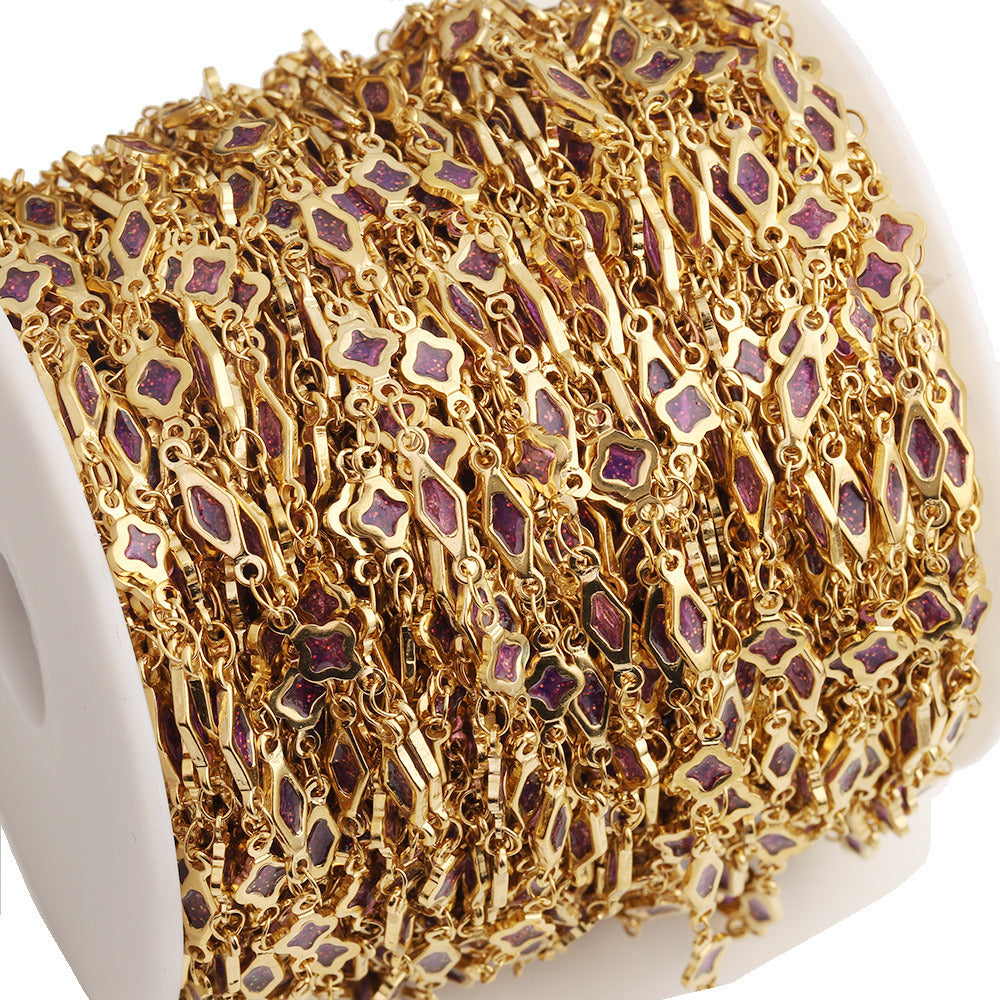 C1778 Glitter oil droplets clover chain