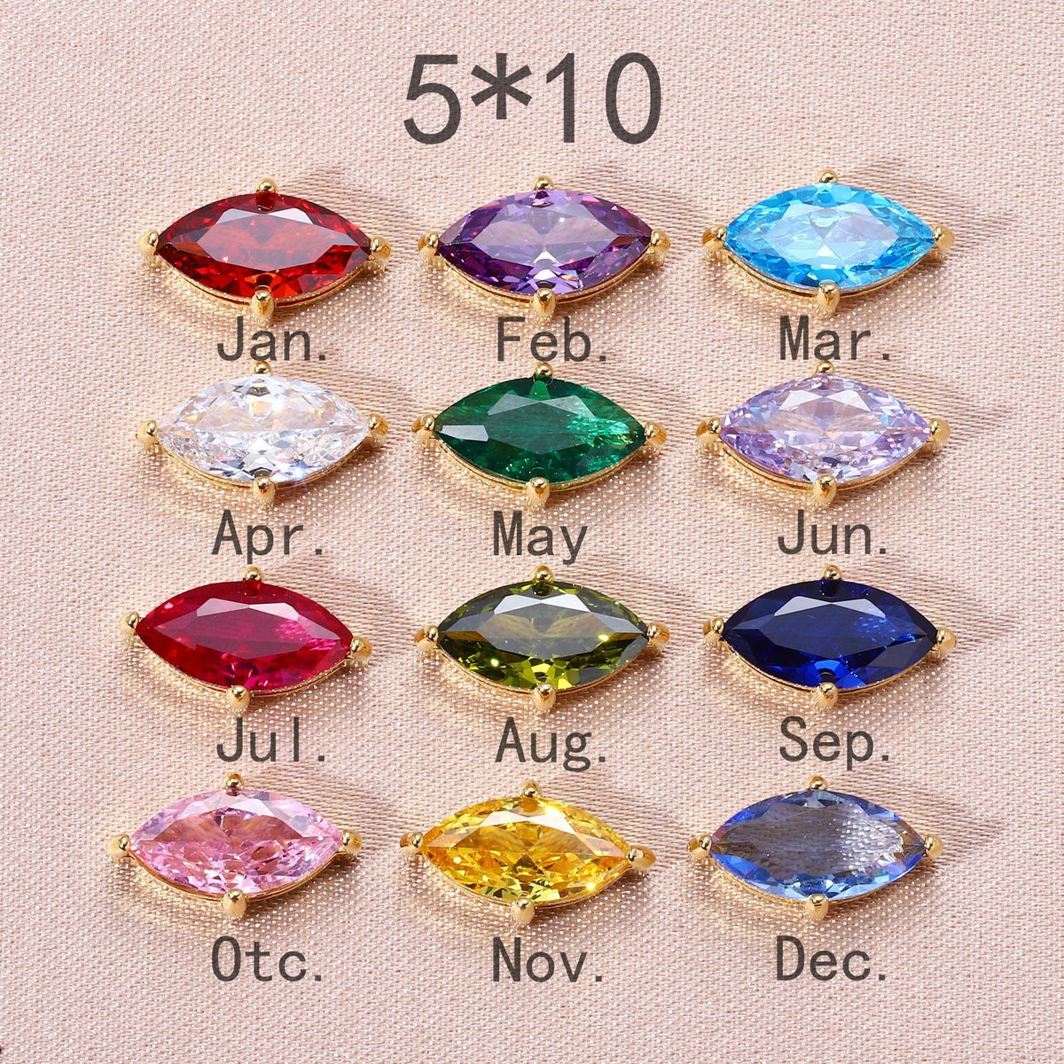 Colorful Zircon Birthstone Charms