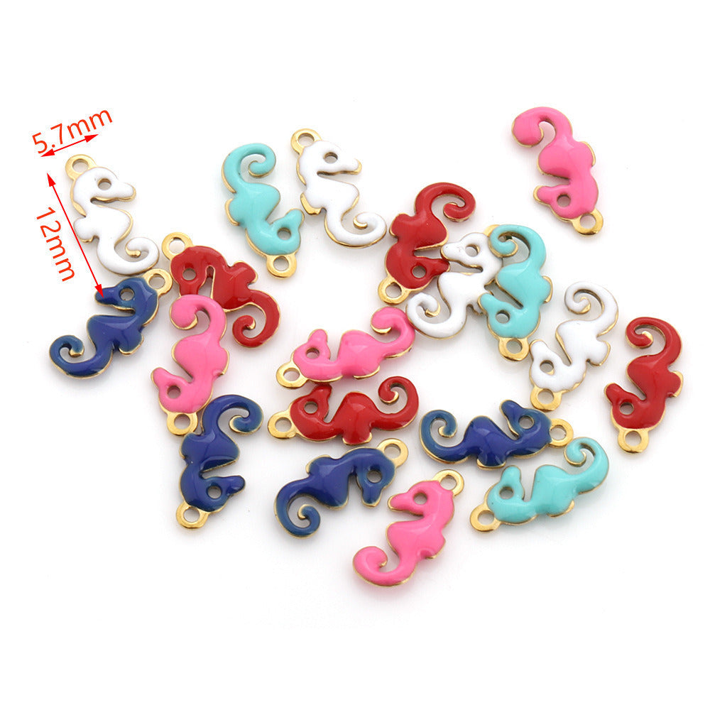 10Pcs/pack Mix color Enamel ocean animals charms