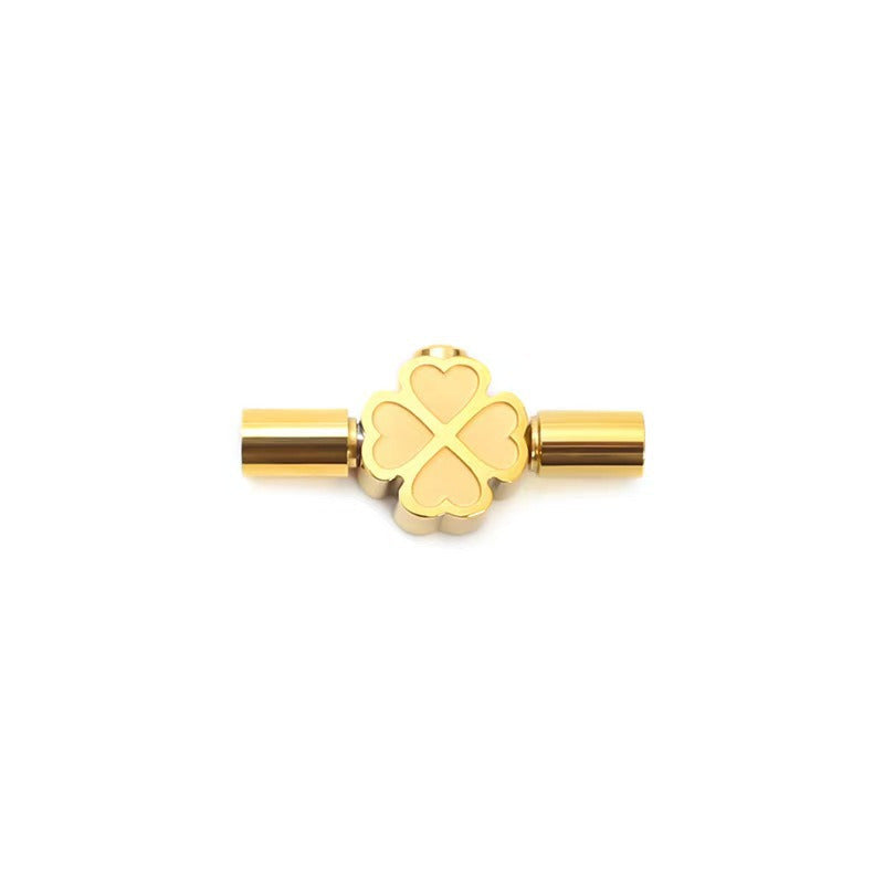 3mm Enamel Four Leaf Clover Clasp for Cord Bracelet