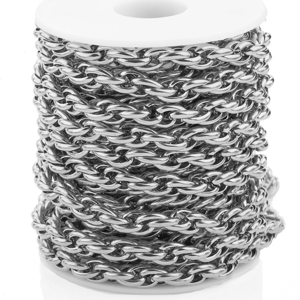 C1369 7mm braided chain-Vacuum Plating Waterproof Stainless steel chain