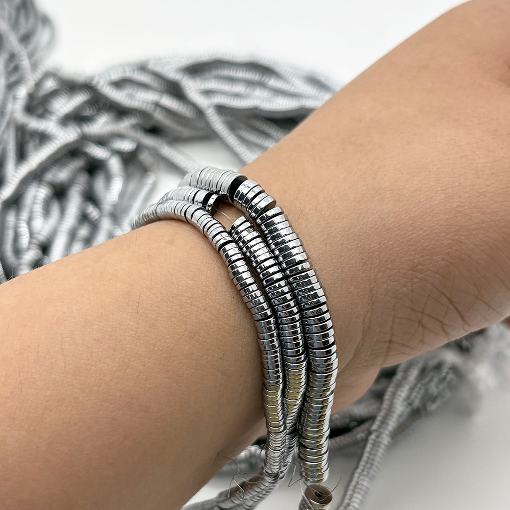 Round sequin hematite heshi Beads