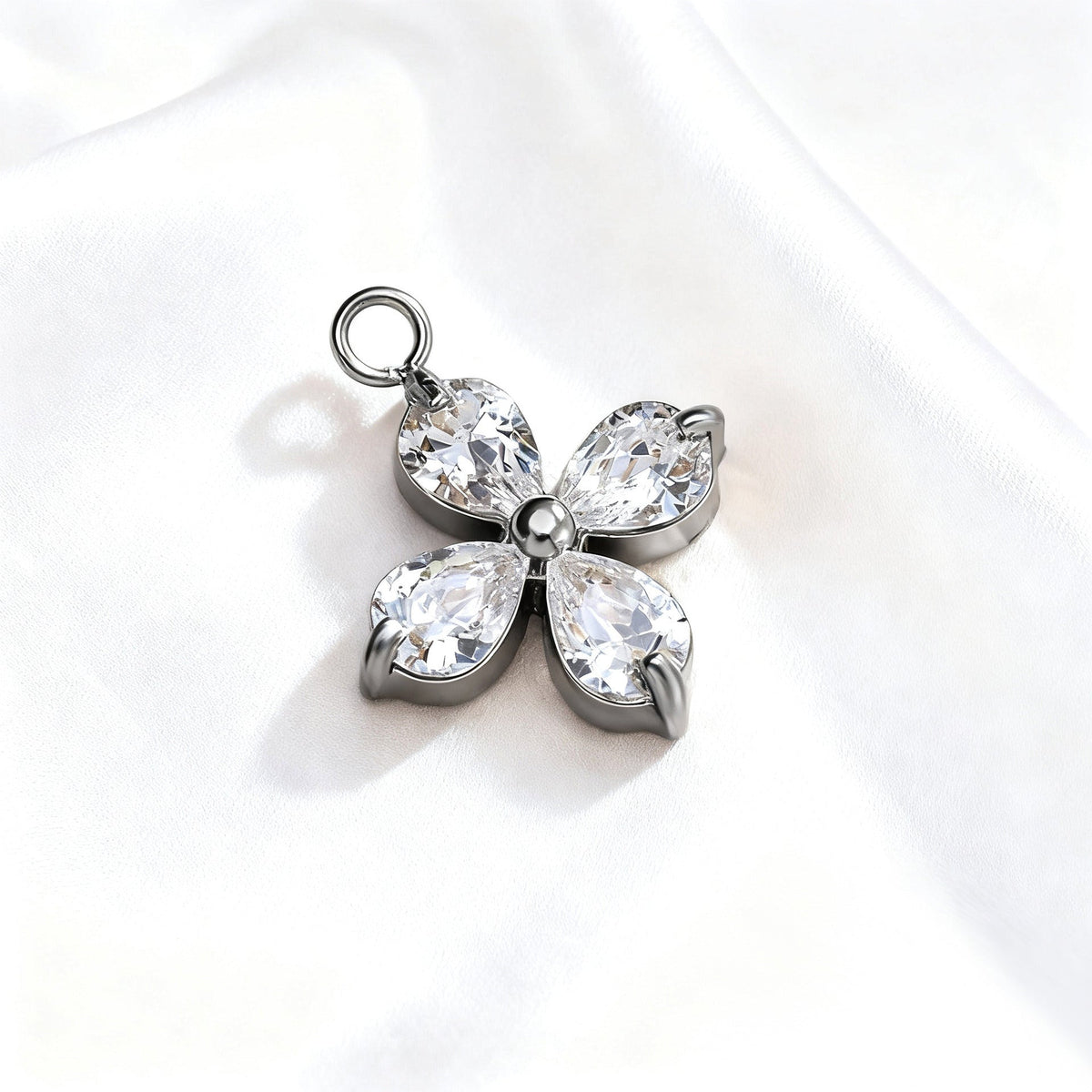 055 Colorful Zircon Four leaf Clover Charms