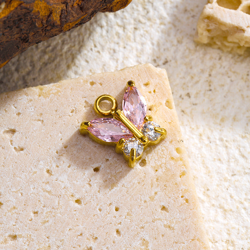 052 Colorful Zircon Butterfly charms