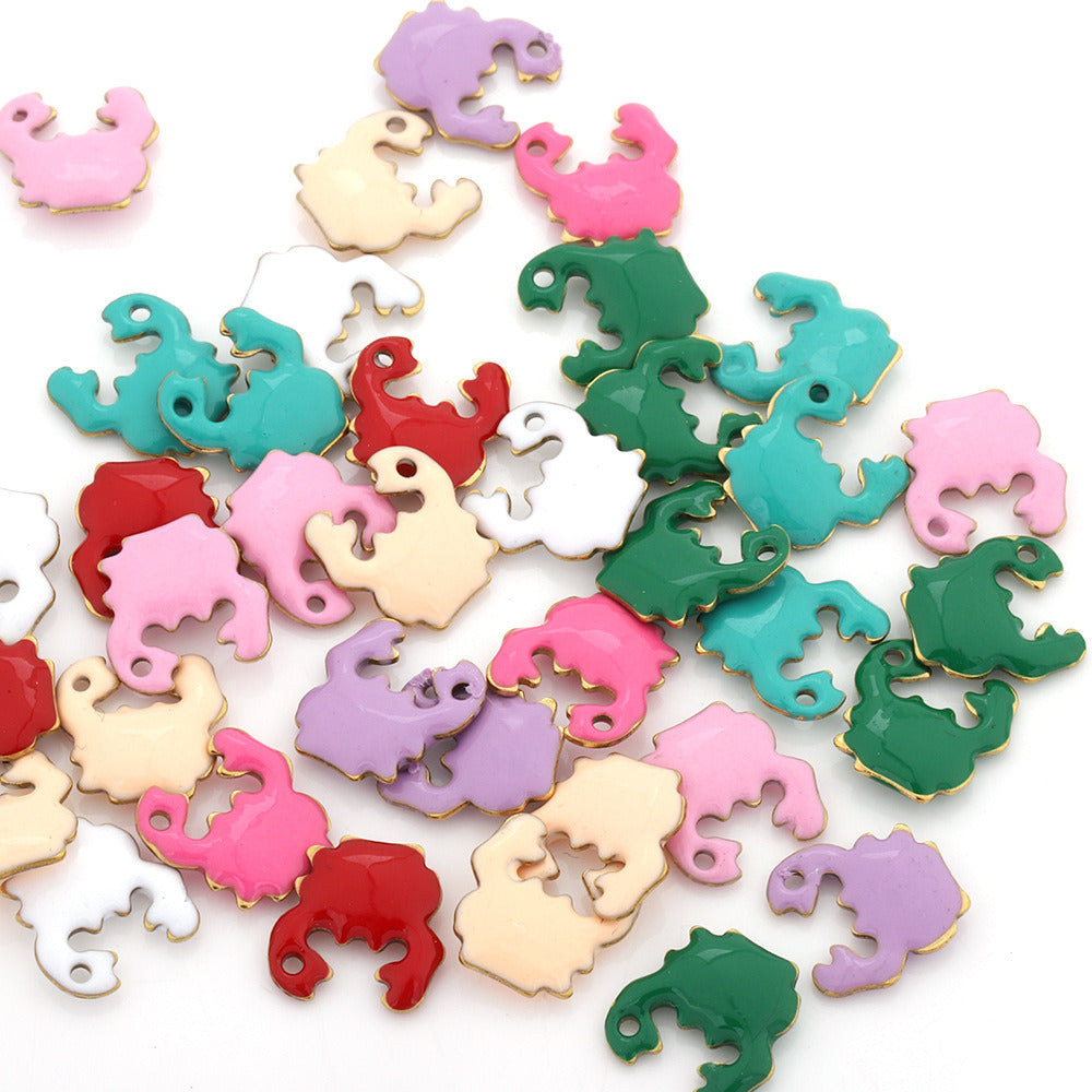 10Pcs/pack Mix color Enamel ocean animals charms