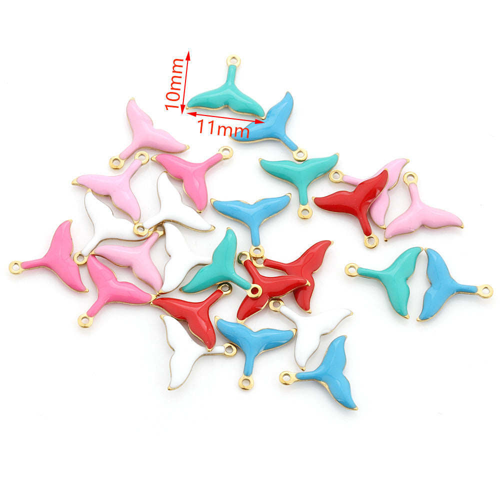 10Pcs/pack Mix color Enamel ocean animals charms