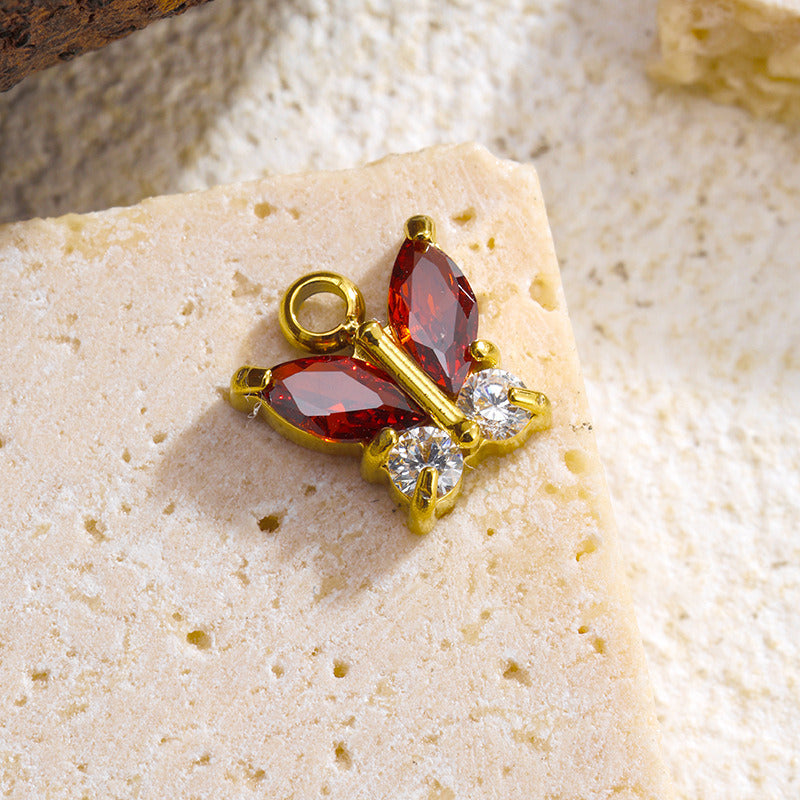 052 Colorful Zircon Butterfly charms