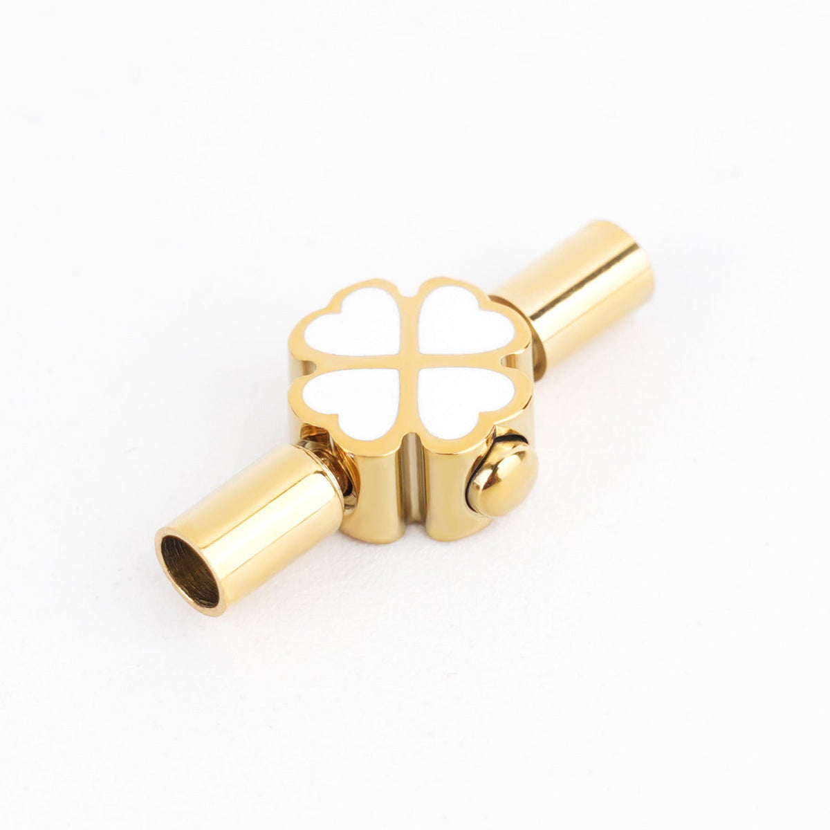 3mm Enamel Four Leaf Clover Clasp for Cord Bracelet