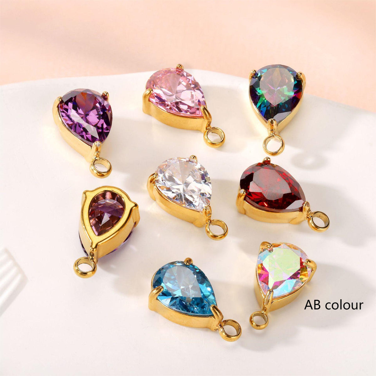 PC02  Teardrop charms stainless steel