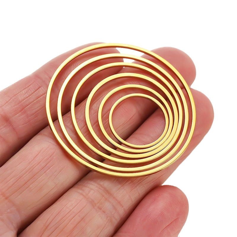 10pcs/pack Circle annulus hollowed for earring dream catcher -Vacuum Plating Waterproof Stainless steel