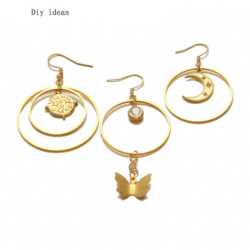10pcs/pack Circle annulus hollowed for earring dream catcher -Vacuum Plating Waterproof Stainless steel