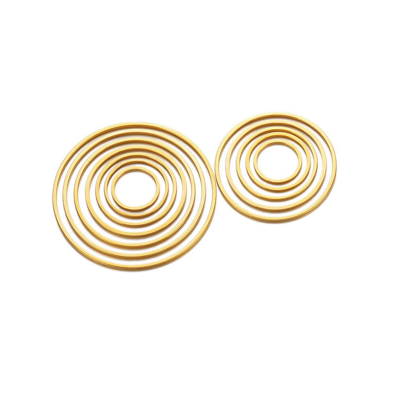 10pcs/pack Circle annulus hollowed for earring dream catcher -Vacuum Plating Waterproof Stainless steel
