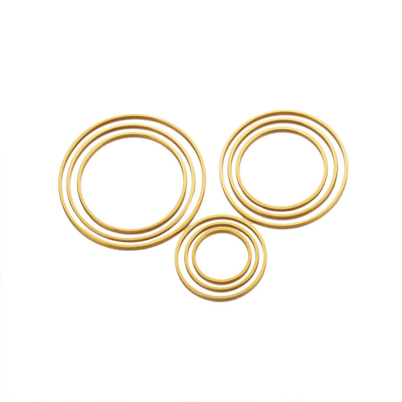 10pcs/pack Circle annulus hollowed for earring dream catcher -Vacuum Plating Waterproof Stainless steel