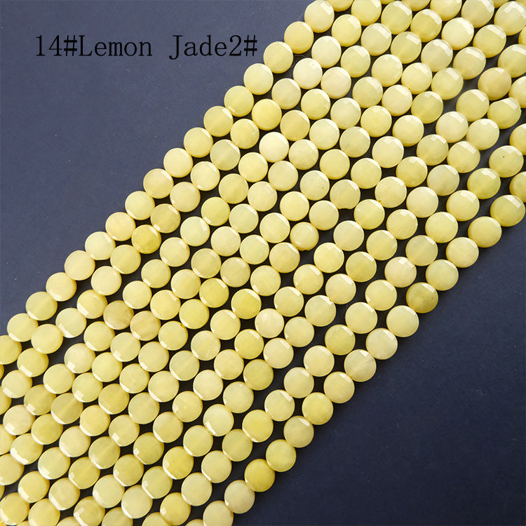 8mm FLAT faceted stone beads