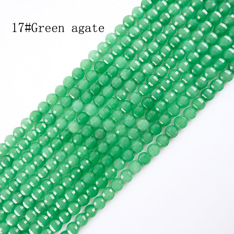 8mm FLAT faceted stone beads