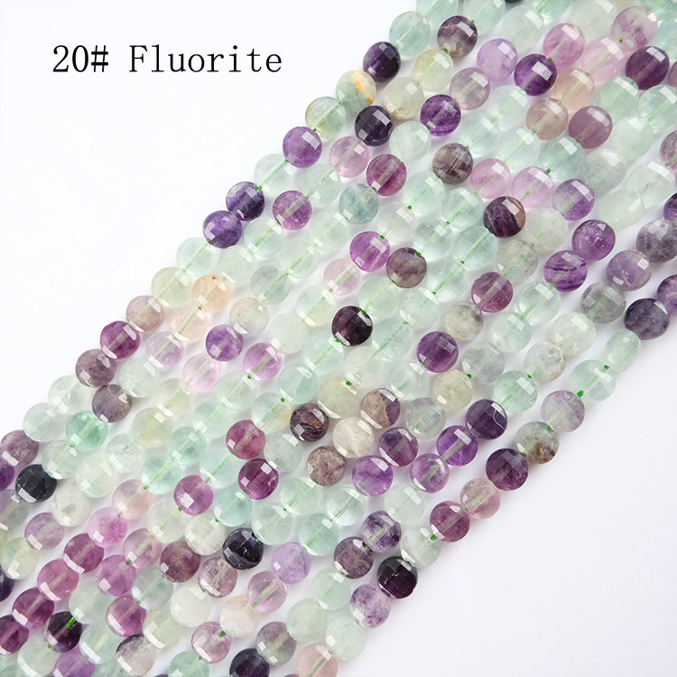 8mm FLAT faceted stone beads