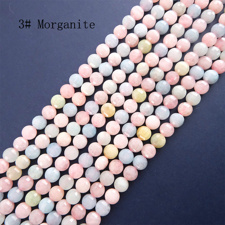 8mm FLAT faceted stone beads