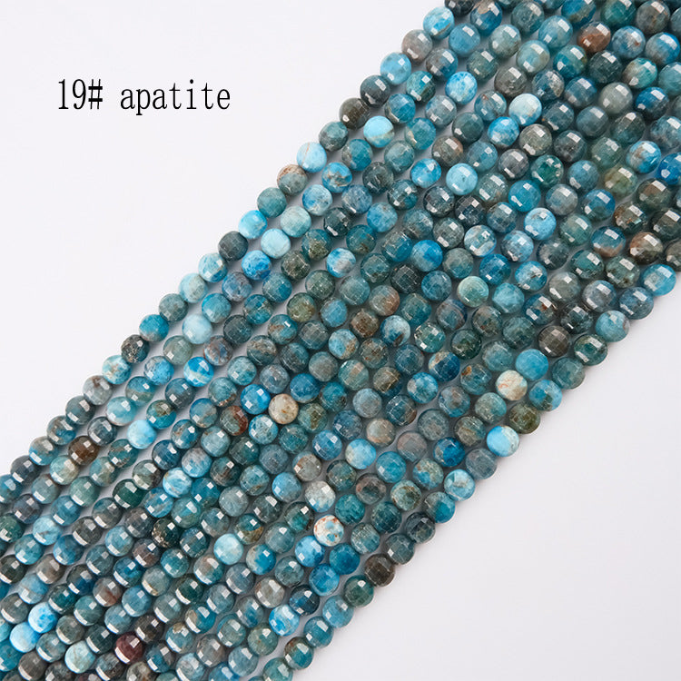 6mm FLAT faceted stone beads