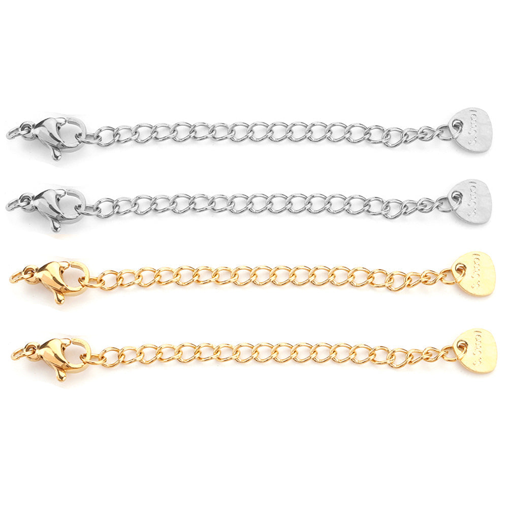 10pcs/pack lobster clasp and adjust chain set -Vacuum Plating Waterproof Stainless steel