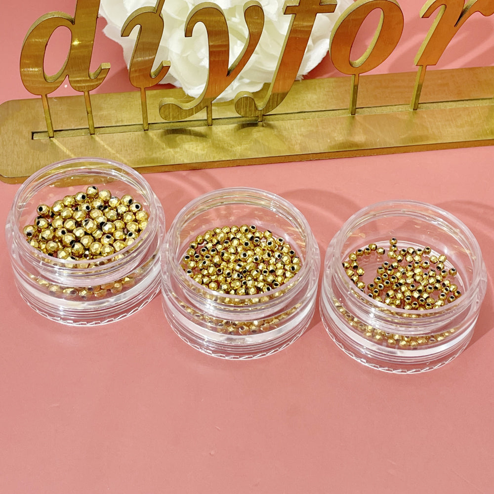 100PCS Gold plated hematite