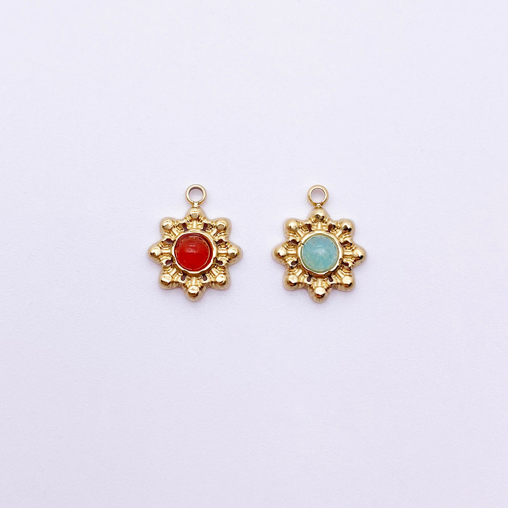Gemstone sun charm