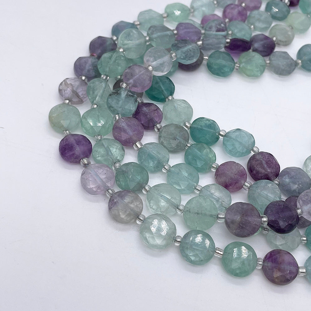 10mm Flat round faceted stones