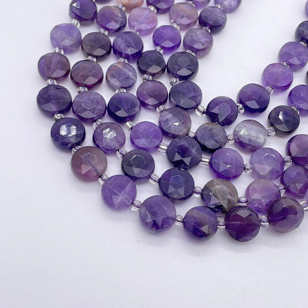 10mm Flat round faceted stones