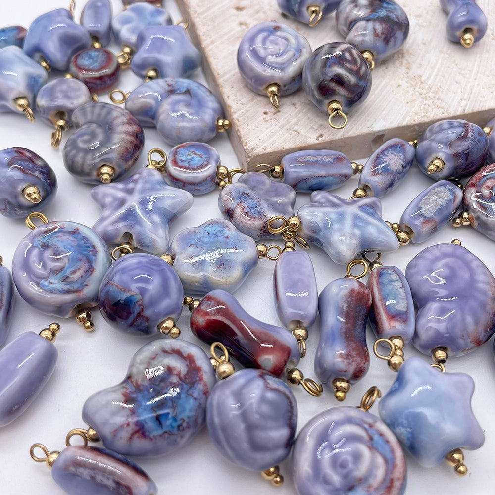 Purple ceramic charm