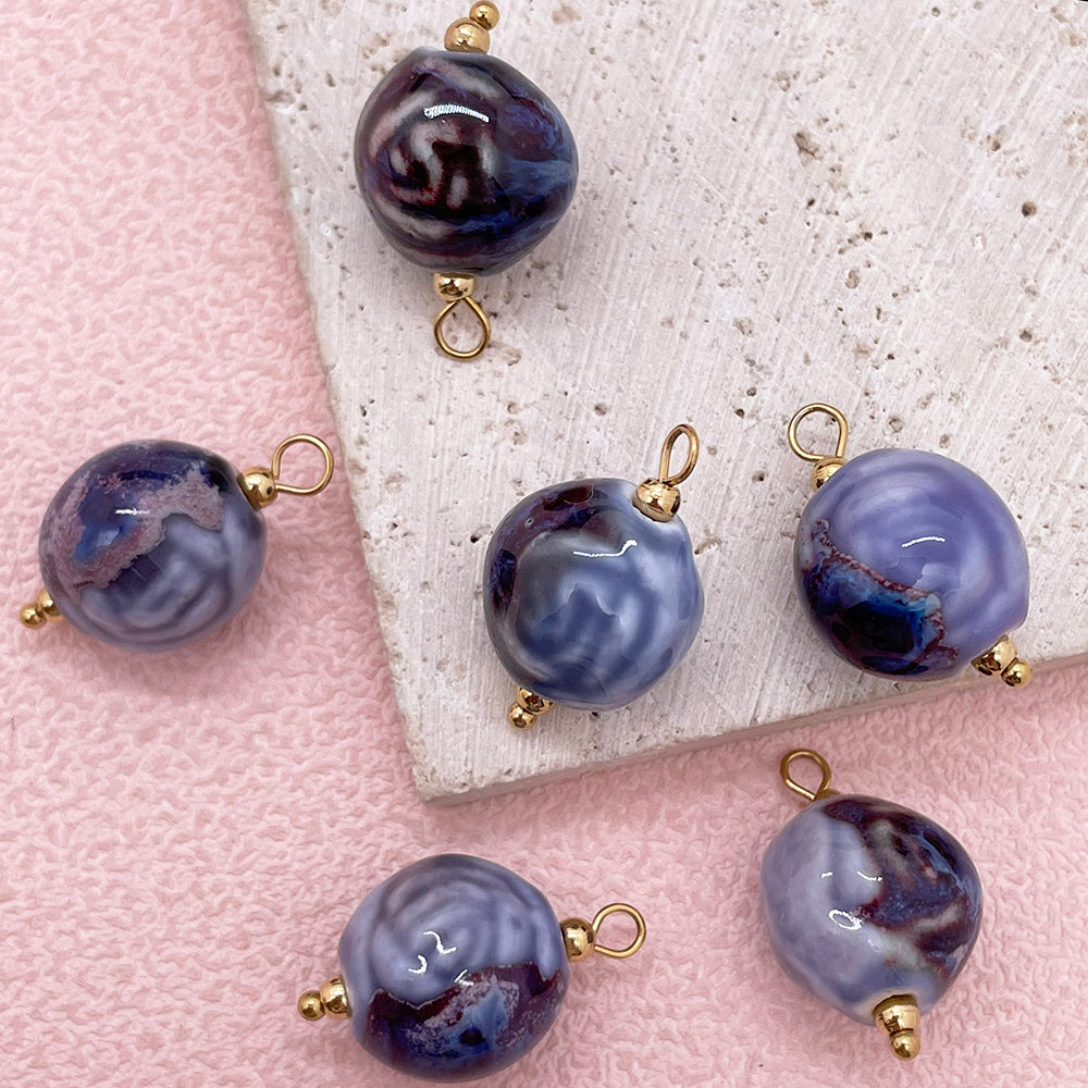 Purple ceramic charm